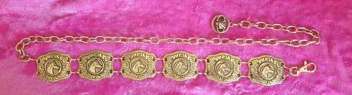 VINTAGE GOLD HORSE CHAIN BELT
