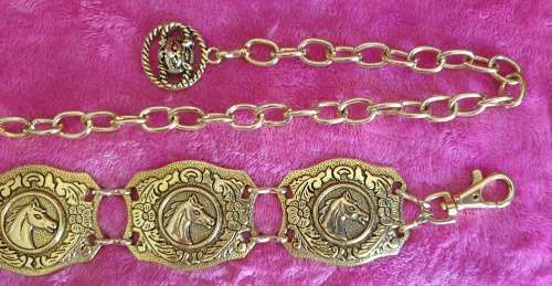 VINTAGE GOLD HORSE CHAIN BELT