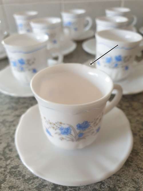 Vintage Arcopal France Flat Teacup and Saucer Romantique Pattern