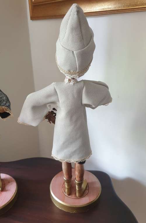 Vintage 1960s Pixie Figurines Tall Plastic Oriental Art Doll   (Rare find)
