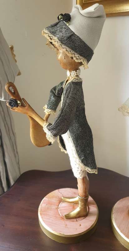 Vintage 1960s Pixie Figurines Tall Plastic Oriental Art Doll   (Rare find)