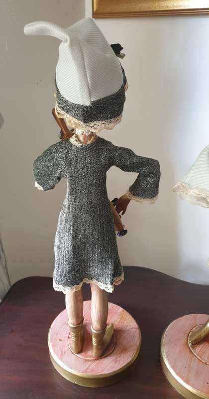 Vintage 1960s Pixie Figurines Tall Plastic Oriental Art Doll   (Rare find)