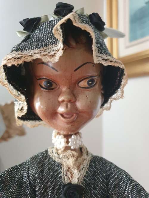 Vintage 1960s Pixie Figurines Tall Plastic Oriental Art Doll   (Rare find)