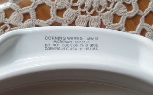 Corning Ware Microwave Crisper Round Baking Cooking Browning Pizza Dish USA