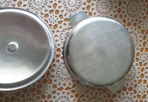 Two Stainless Steel Bowls with Lids