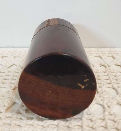 Vintage Wooden  Round Canister