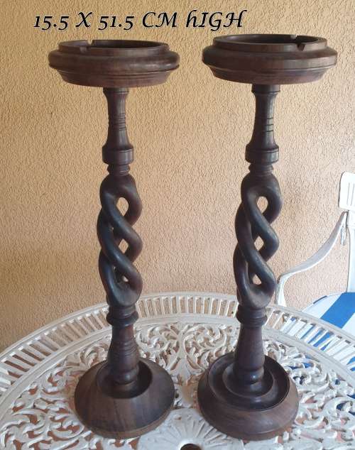 Two Vintage Wooden Ashtrays