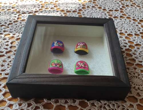 Bojagi Thimbles made in Korea (Korean Embroidered Silk Thimbles)