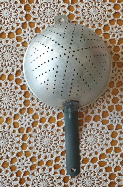 From Granny`s Kitchen.....Very Special And Beautiful Vintage Metal Food Strainer