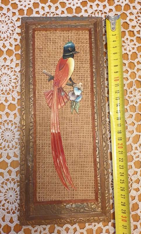 Copper and Enamel Picture of Bird made in South Africa