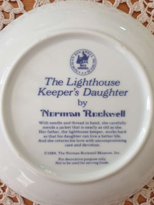 Norman Rockwell `The Lighthouse Keeper`s Daughter` Collector Plate (16 cm)