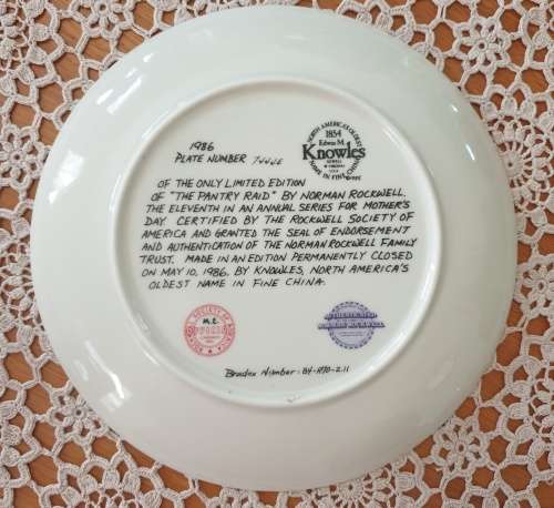 Mothers Day 1986 Norman Rockwell Vintage Edwin M Knowles Wall Plate