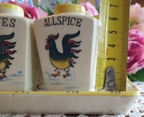 Vintage Spice Jars with Tray