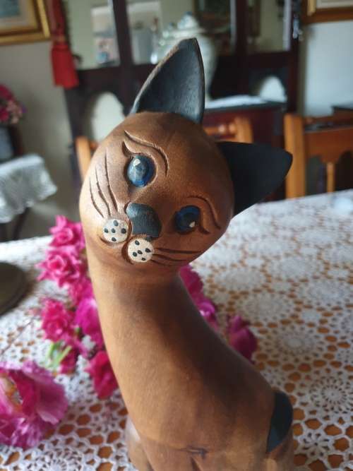 Wooden Cat Ornament