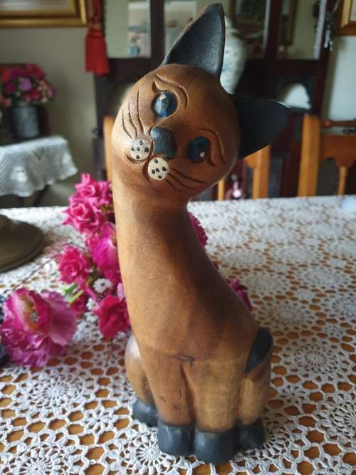 Wooden Cat Ornament