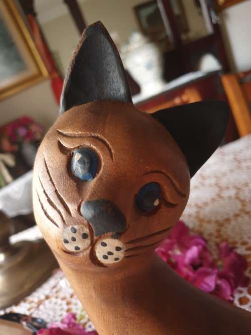 Wooden Cat Ornament