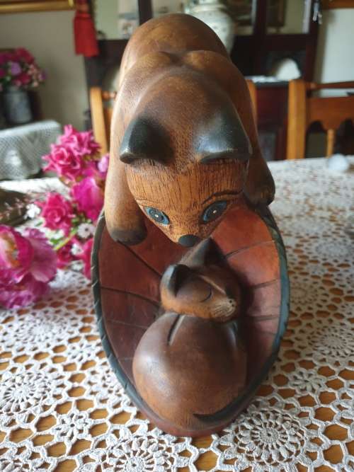Wooden Cat Ornament