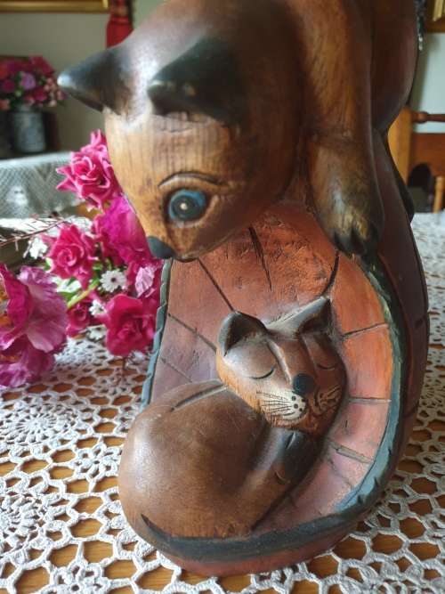 Wooden Cat Ornament