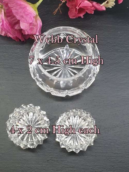 3 Crystal  Candle Holders Items Just for You