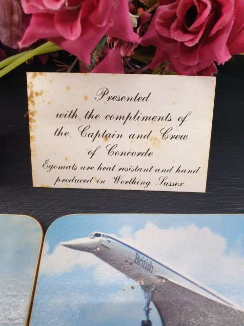 RARE . FOR OFFICAIL PASSANGERS ON BOARD OF THE CONCORDE .... Place Matts
