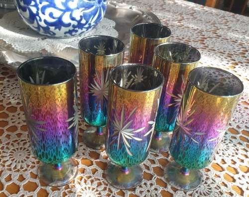 6 Bohemian Drinking Glasses