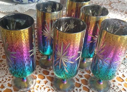 6 Bohemian Drinking Glasses