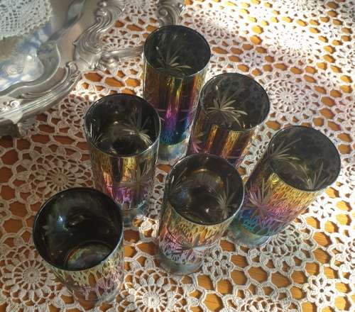 6 Bohemian Drinking Glasses