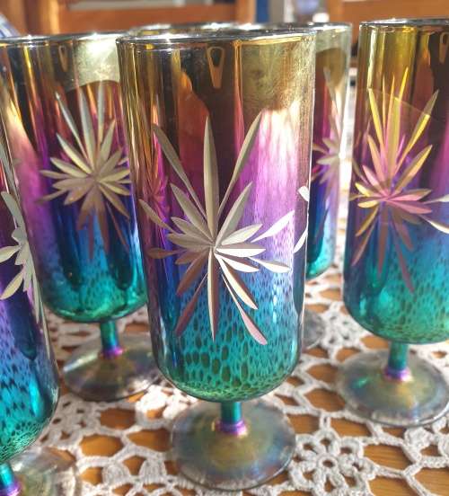 6 Bohemian Drinking Glasses