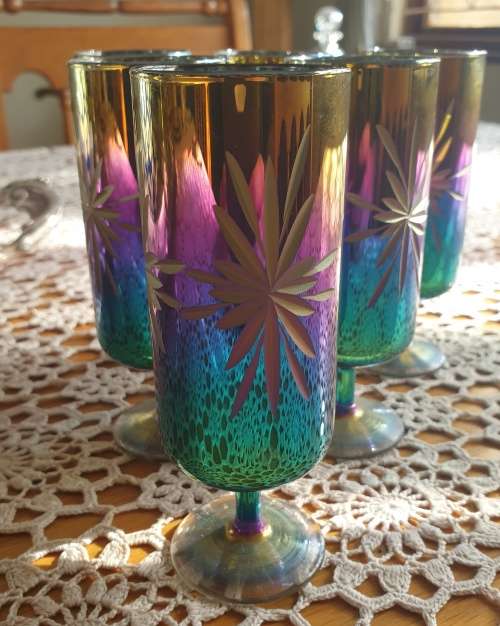 6 Bohemian Drinking Glasses