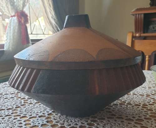 wooden bowl with lid
