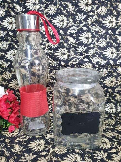 Water bottle and candy Glass Jar