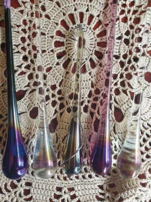 Glass Crystal Rain Drops (set of 5)