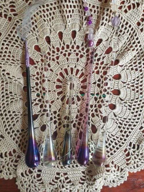 Glass Crystal Rain Drops (set of 5)