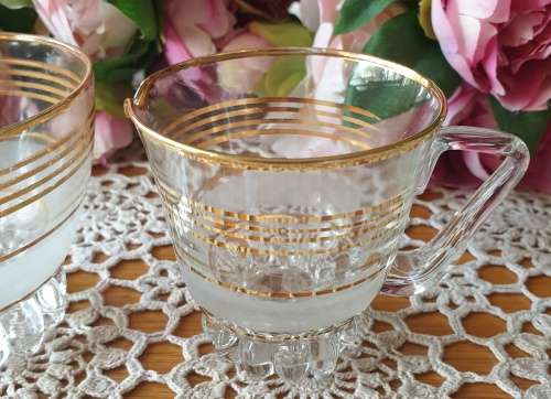 Vintage Glass Milk Pourer and Sugar Bowl