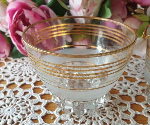 Vintage Glass Milk Pourer and Sugar Bowl