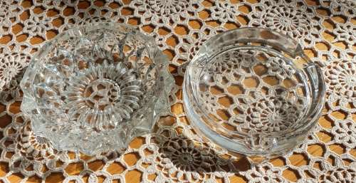 Two Glass Ashtrays