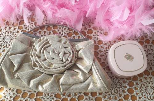Small Handbag with Vintage Powder Compact