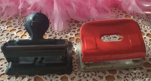 Vintage Paper Punch and Red Paper Punch