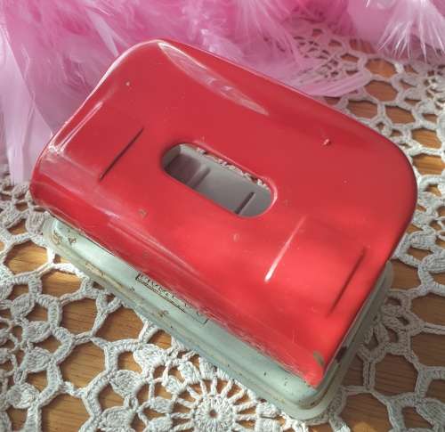 Vintage Paper Punch and Red Paper Punch