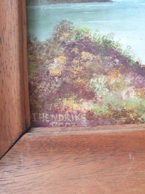 Vintage Painting in Wooden Frame