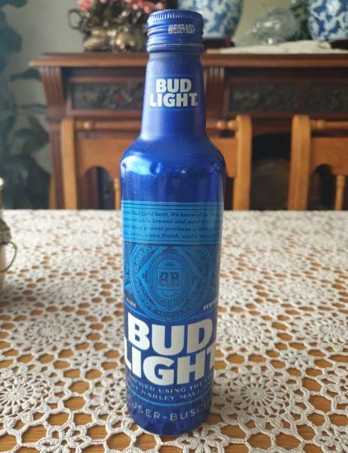 Collectable Bud Light aluminum beer bottle purchased in the USA (empty)