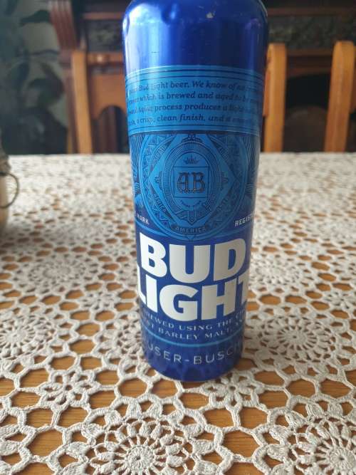 Collectable Bud Light aluminum beer bottle purchased in the USA (empty)