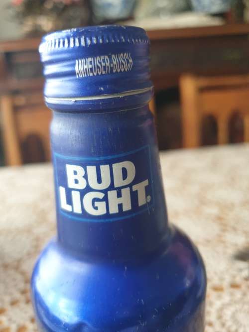 Collectable Bud Light aluminum beer bottle purchased in the USA (empty)