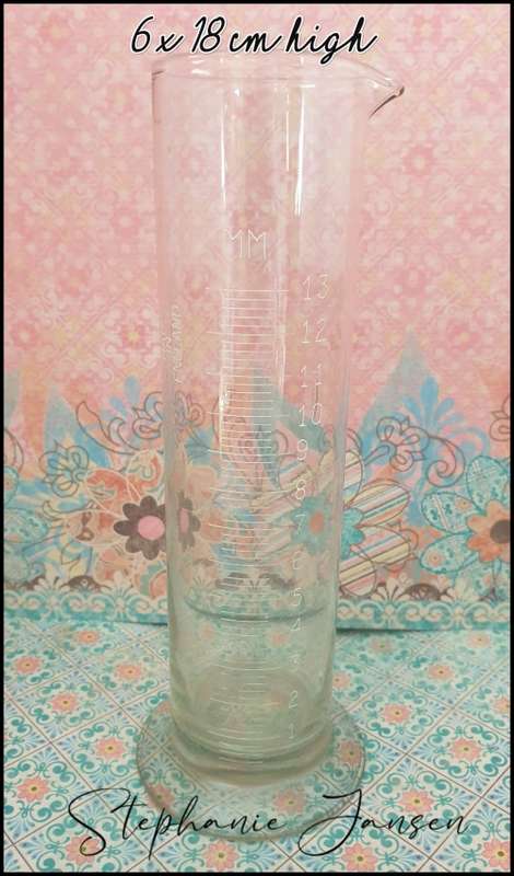 2 Small Vases and 1 Vintage Lab Beaker  Vase