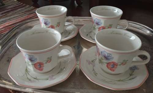 4 VTG Churchill cups and Saucers