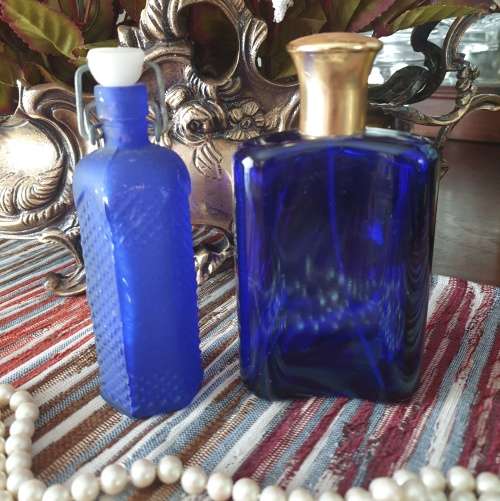Two Small Blue Bottles for Your Collection