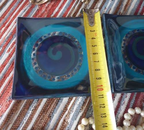 Two Small Blue Glass Trinklet Bowls  for Your Collection