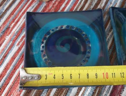 Two Small Blue Glass Trinklet Bowls  for Your Collection