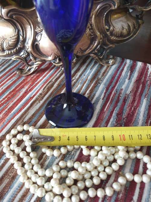 Cobalt Blue Champagne Flute Glass
