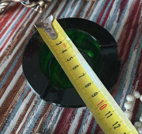 Pretty Green Glass - Mid Century Ashtray - Very Heavy and Solid